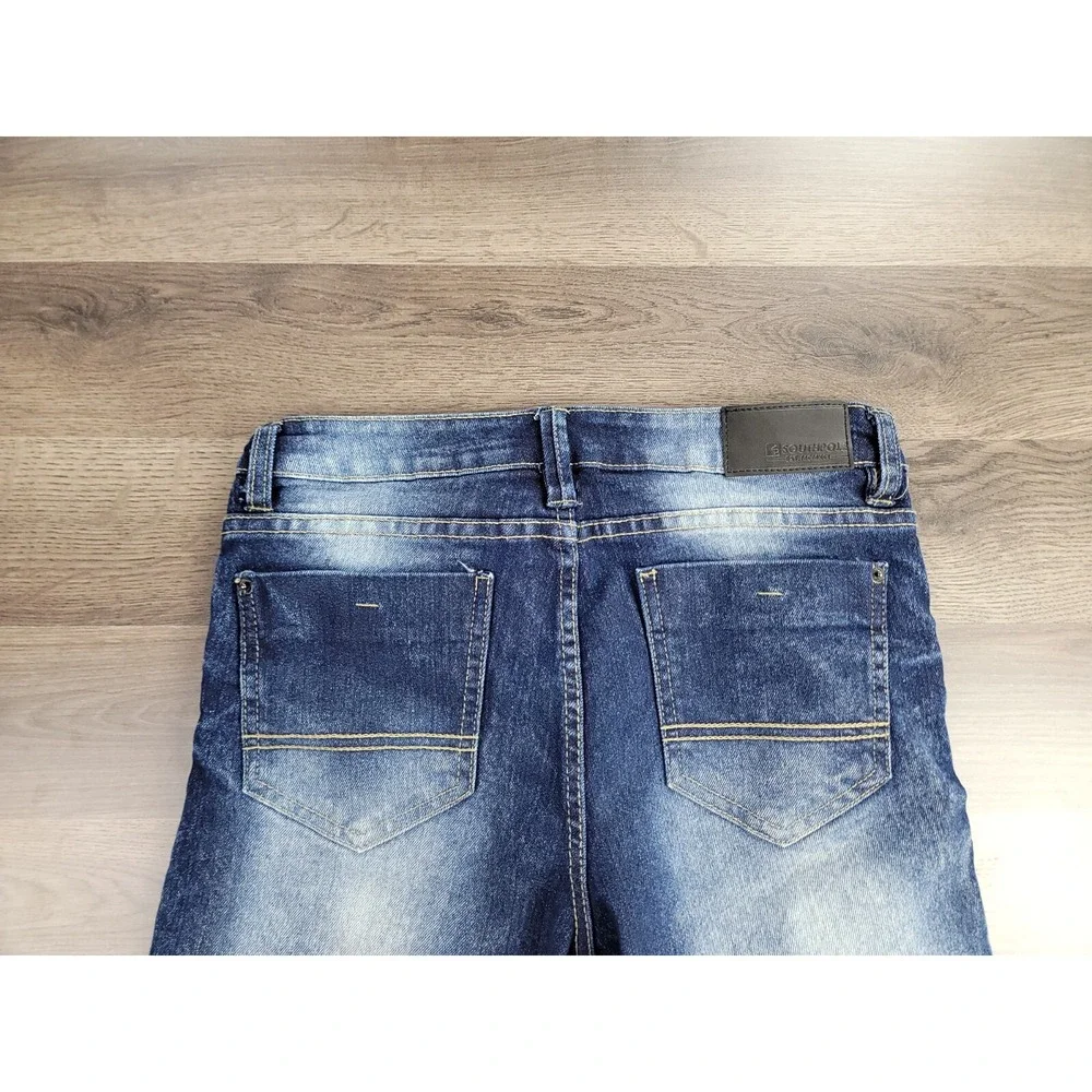 Southpole Jean Shorts Size 10 Dark Wash Y2K Mid Rise Youth Boys Denim Baggy Fit